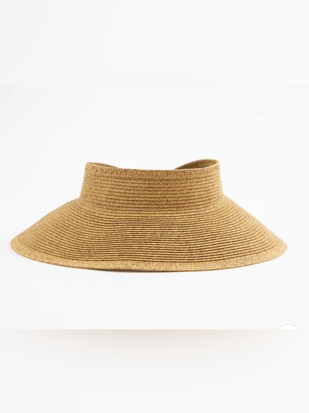 Wide Straw Visor in Tan